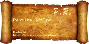 Paprika Róza névjegykártya